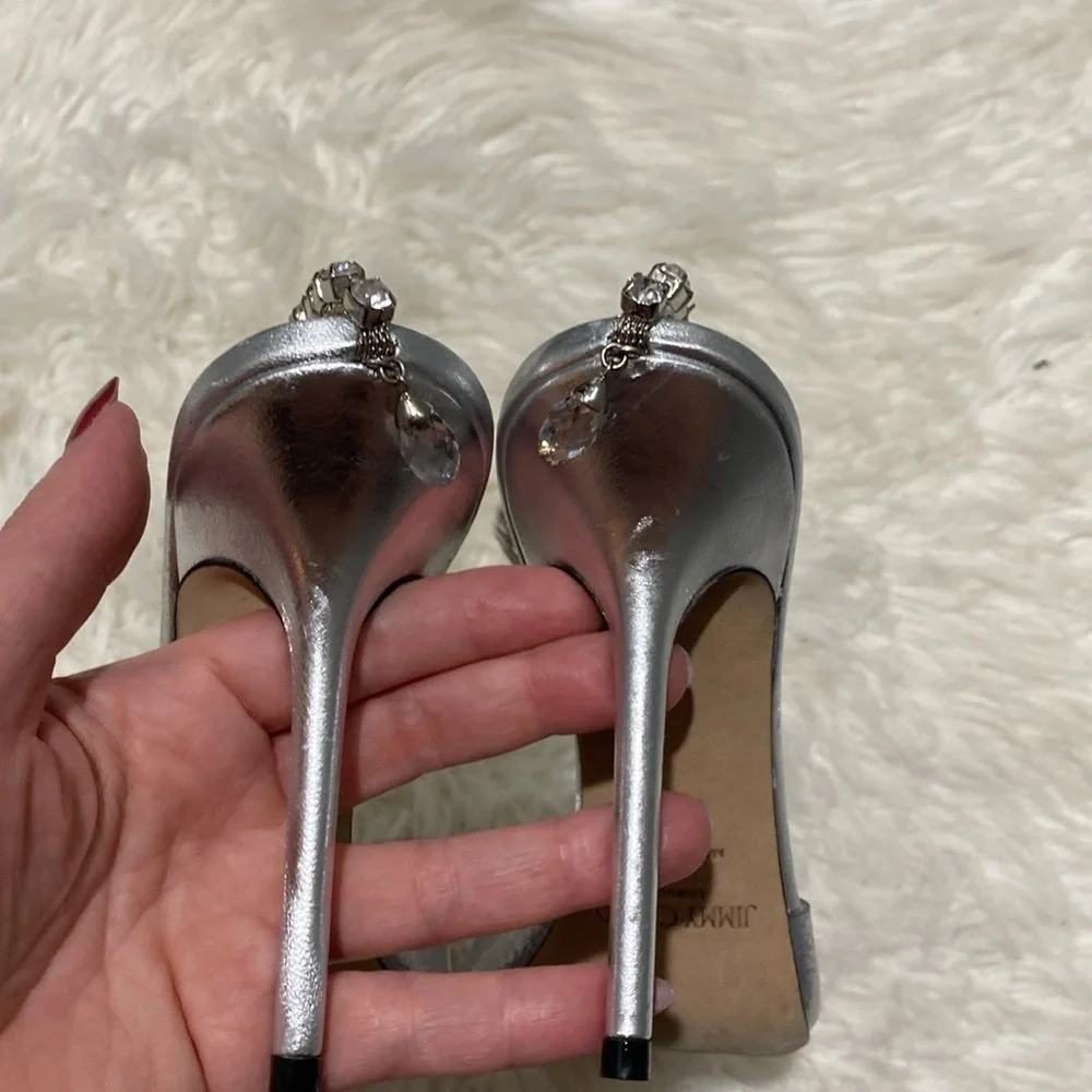 Jimmy Choo Saeda 100 glittered plexi‎ pumps size 39EU